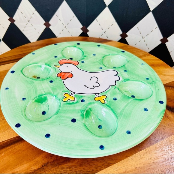 Barrarte Pottery Egg Tray, Half-Dozen Deviled Egg Platter - Picture 4 of 6